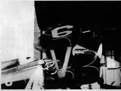 Hall Bulldog at Cleveland OH with group, right side view